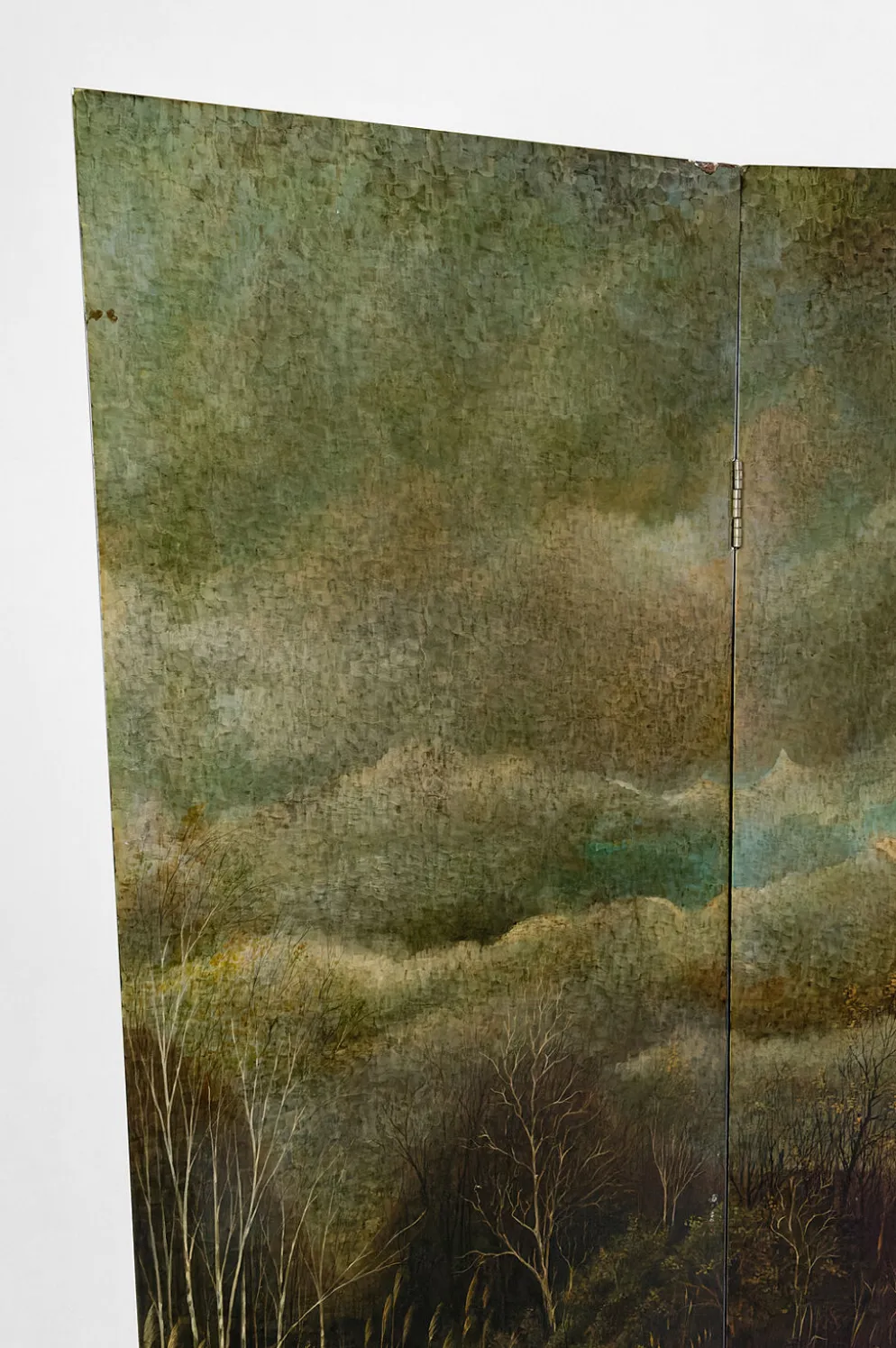 Paravent par Bernard Cuenin au paysage laqué, circa 1970