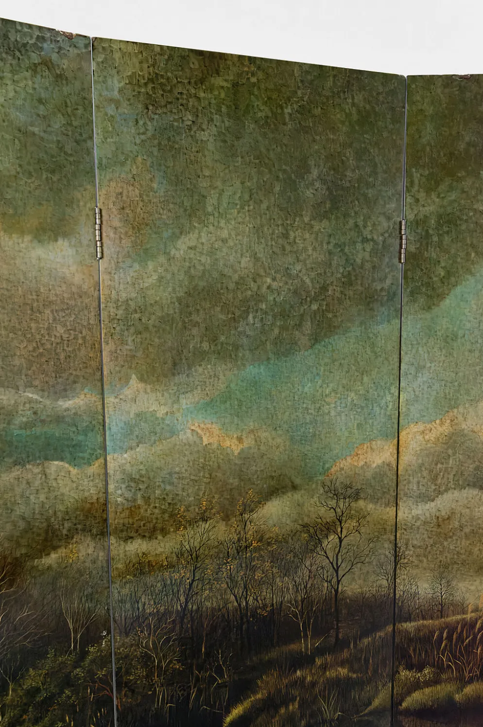 Paravent par Bernard Cuenin au paysage laqué, circa 1970