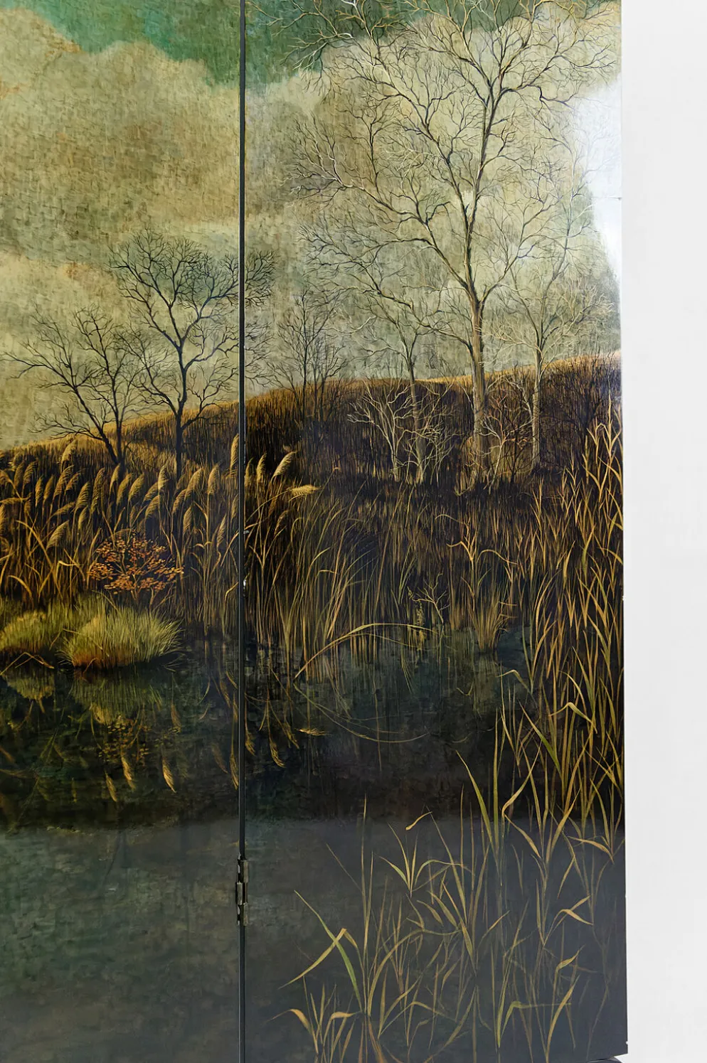 Paravent par Bernard Cuenin au paysage laqué, circa 1970