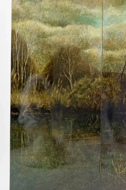 Paravent par Bernard Cuenin au paysage laqué, circa 1970