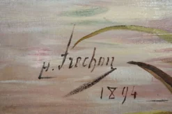 Paravent peint post-impressionniste par Charles Frechon, France, 1894