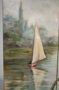 Paravent peint post-impressionniste par Charles Frechon, France, 1894