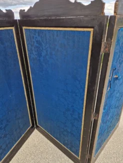 Paravent pliable en bois peint noir, 19ème siècle