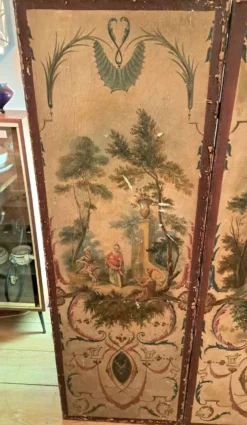 Paravent époque Louis XVI huile sur toiles