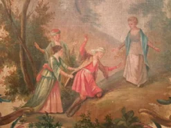 Paravent époque Louis XVI huile sur toiles