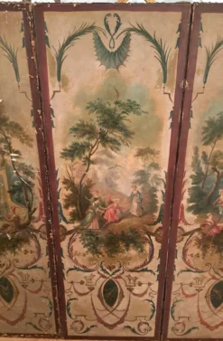 Paravent époque Louis XVI huile sur toiles