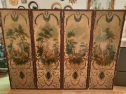 Paravent époque Louis XVI huile sur toiles