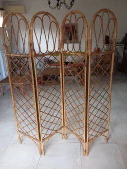 Paravent rotin vintage