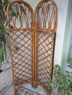 Paravent rotin vintage