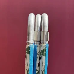 2 paravents 3 panneaux en tube métal et tissu des années 50