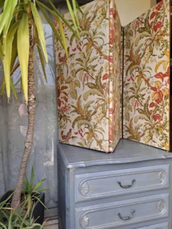 Paravent Tapissier 30'S France toile imprimée XX style classique 3 volets