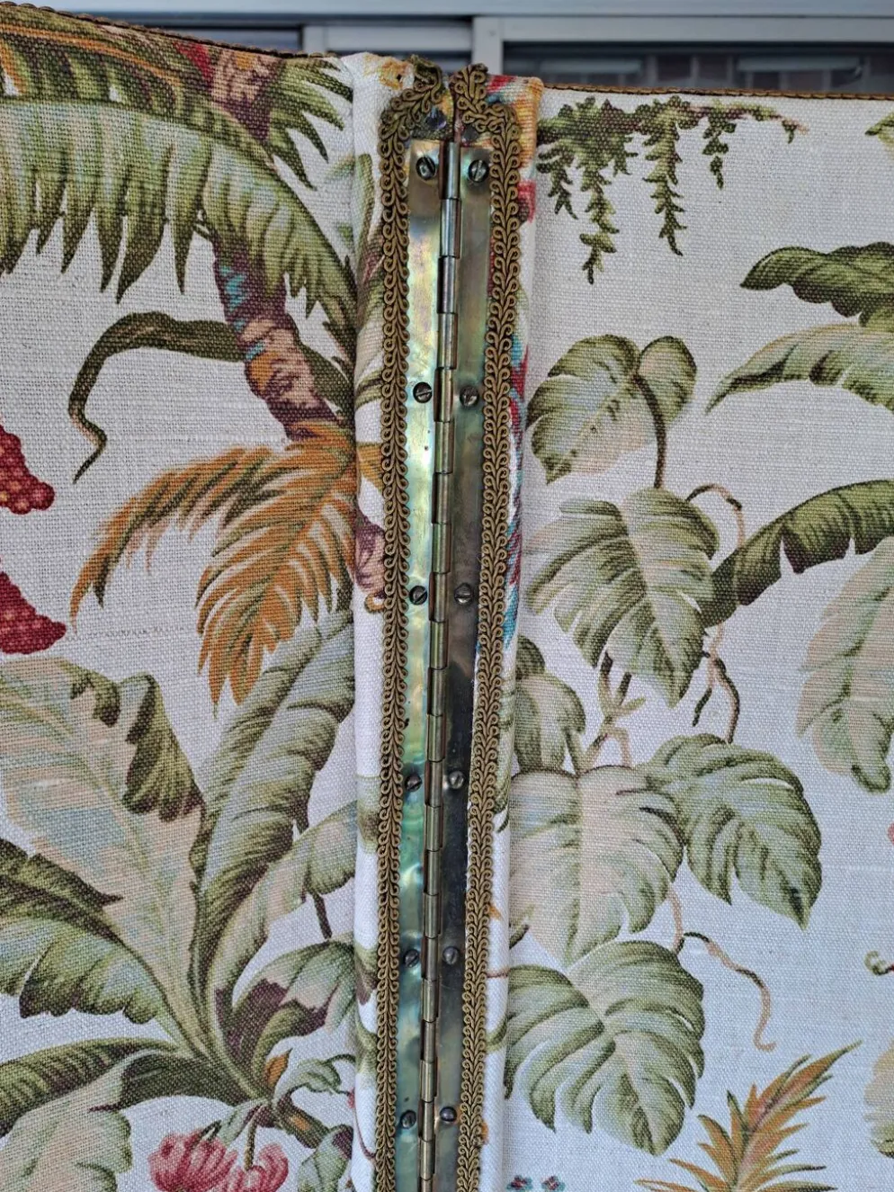 Paravent Tapissier 30'S France toile imprimée XX style classique 3 volets