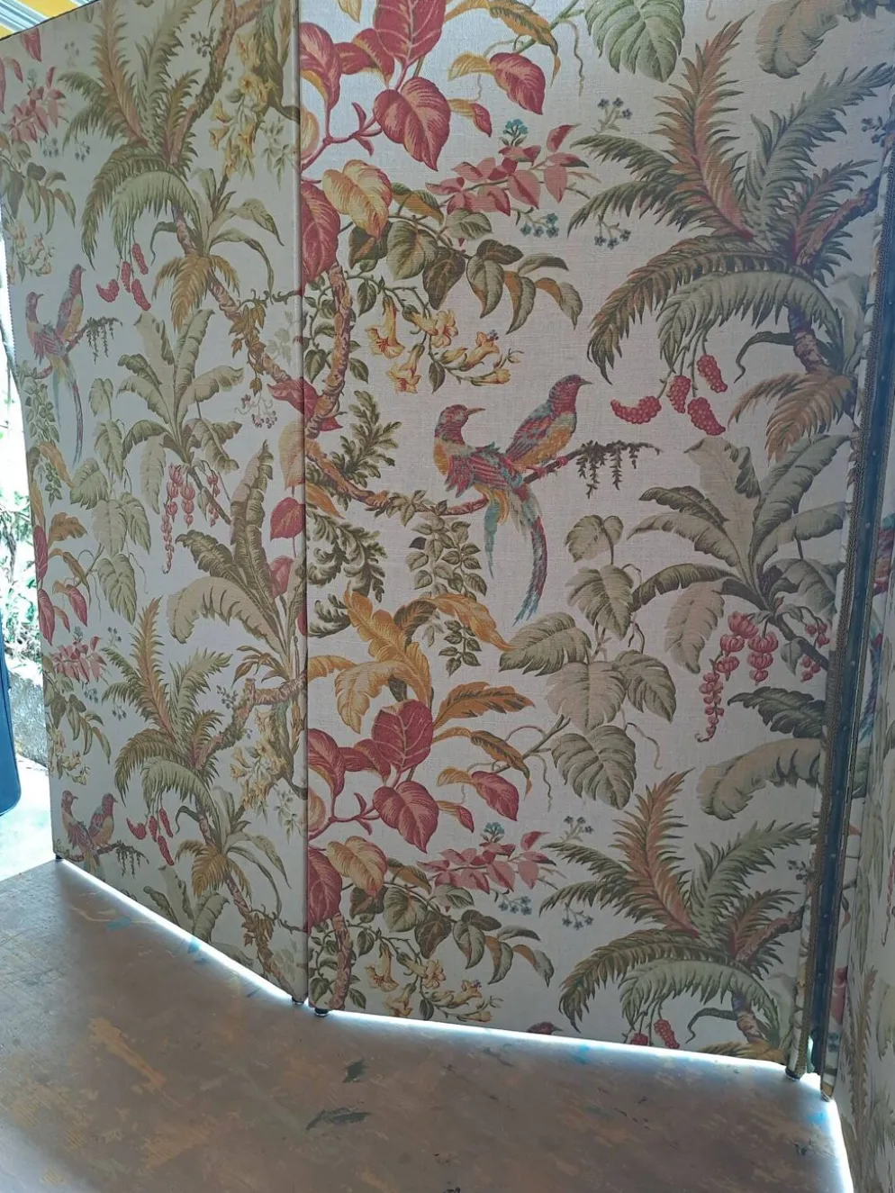 Paravent Tapissier 30'S France toile imprimée XX style classique 3 volets