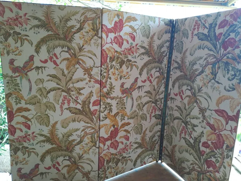 Paravent Tapissier 30'S France toile imprimée XX style classique 3 volets