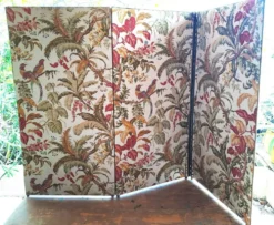 Paravent Tapissier 30'S France toile imprimée XX style classique 3 volets