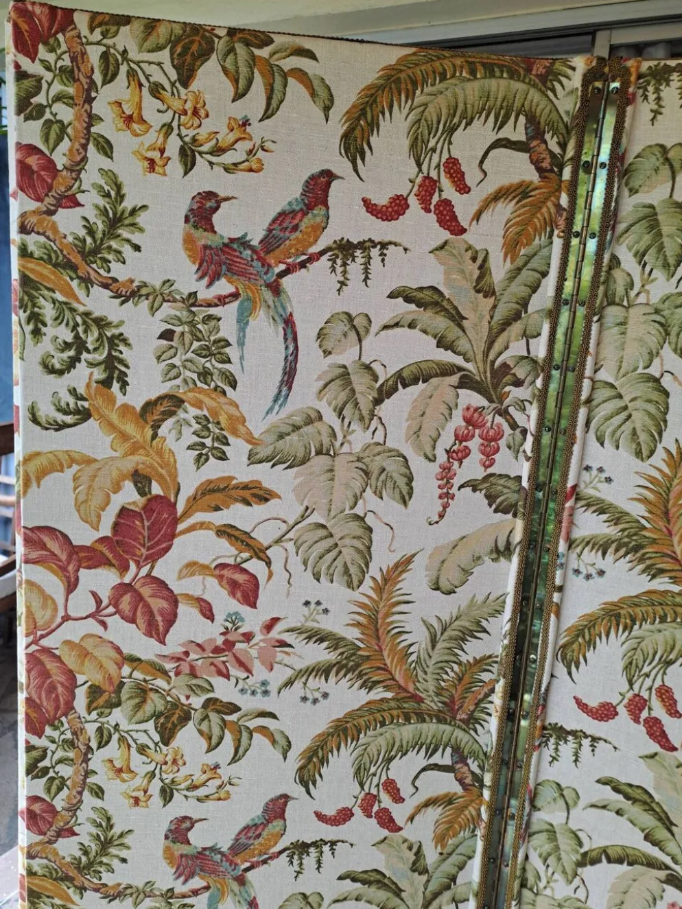 Paravent Tapissier 30'S France toile imprimée XX style classique 3 volets