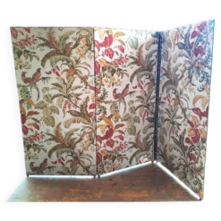 Paravent Tapissier 30'S France toile imprimée XX style classique 3 volets