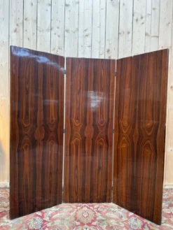 Paravent triptyque – Époque Art Déco – Placage de noyer