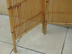 Paravent vintage année 60 rotin bambou