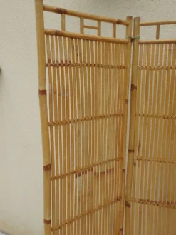 Paravent vintage année 60 rotin bambou