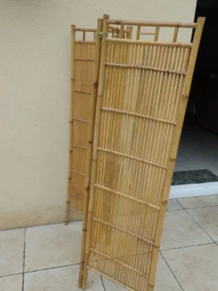Paravent vintage année 60 rotin bambou