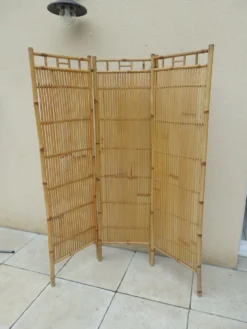 Paravent vintage année 60 rotin bambou