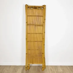 Paravent vintage en rotin et bambou 3 volets