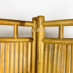Paravent vintage en rotin et bambou 3 volets