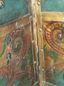 Paravent XVIIIè en cuir de Cordoue