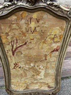 pare feu cheminée Louis XV Rocaille noyer XIXeme