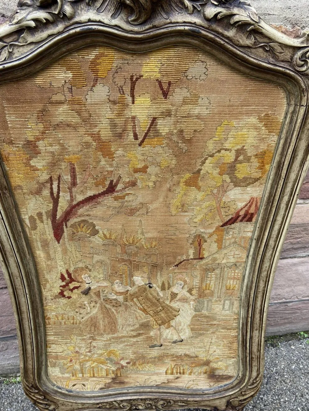 pare feu cheminée Louis XV Rocaille noyer XIXeme