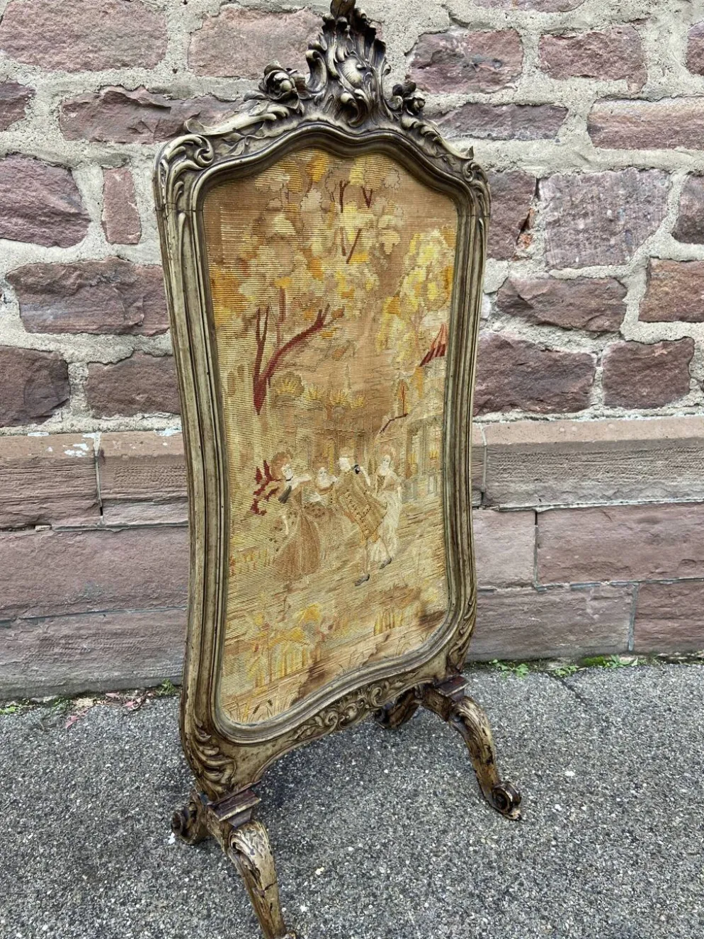 pare feu cheminée Louis XV Rocaille noyer XIXeme