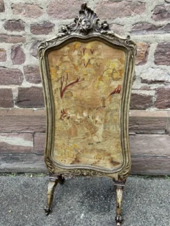 pare feu cheminée Louis XV Rocaille noyer XIXeme