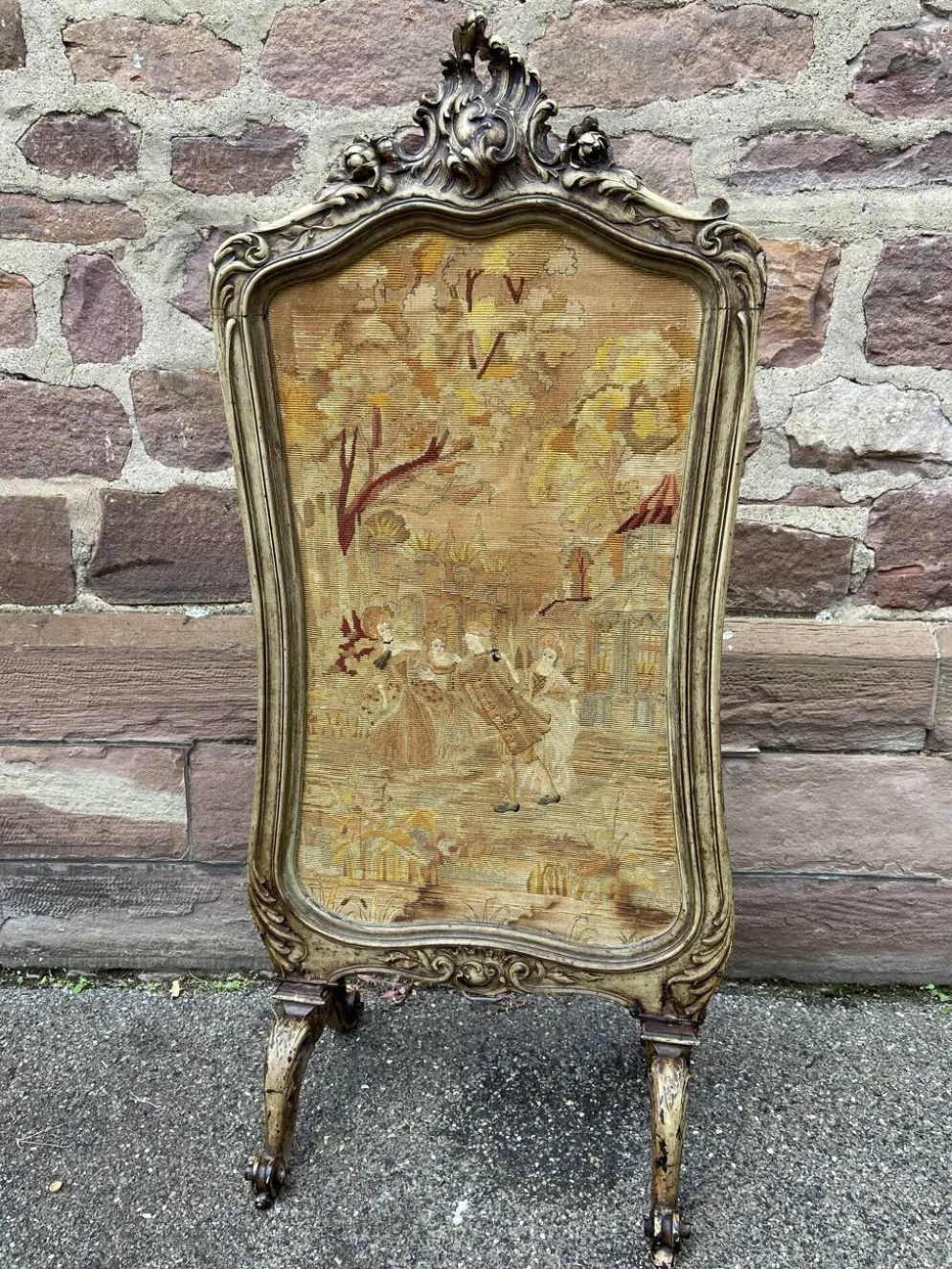 pare feu cheminée Louis XV Rocaille noyer XIXeme