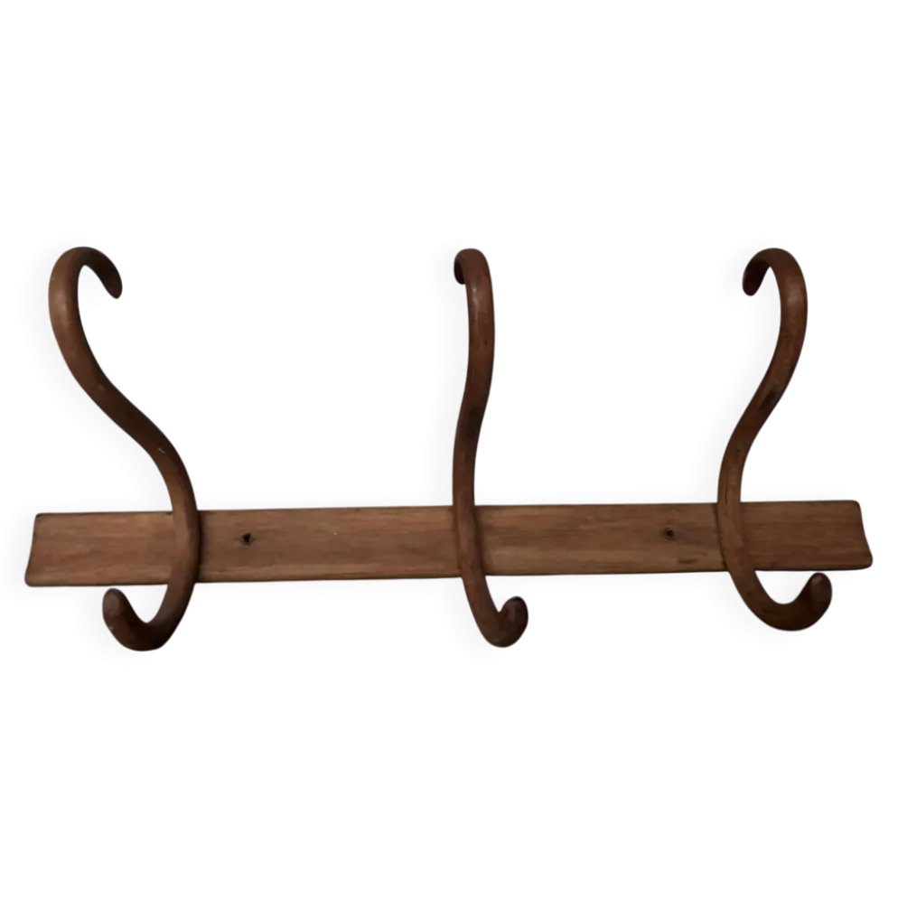 Patère ancienne bois courbé Fischel