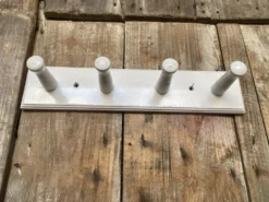 Patère Ancienne Porte Manteau Mural x4 Bois Blanc Vintage #E433
