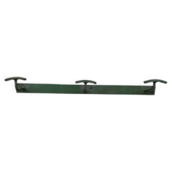 Patère ancienne, porte-manteau mural en métal vert, années 50