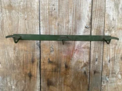 Patère ancienne, porte-manteau mural en métal vert, années 50