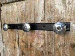 Patère ancienne, porte-manteau en métal noir et chromé vintage