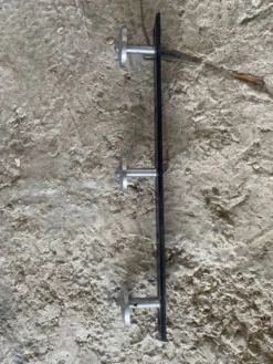 Patère ancienne, porte-manteau en métal noir et chromé vintage