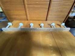Patère Ancienne Porte Manteau Mural x6 Bois Blanc Années 60 Vintage