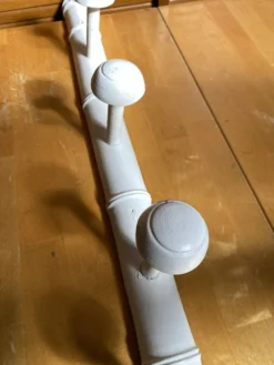 Patère Ancienne Porte Manteau Mural x6 Bois Blanc Années 60 Vintage