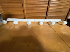 Patère Ancienne Porte Manteau Mural x6 Bois Blanc Années 60 Vintage