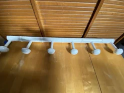 Patère Ancienne Porte Manteau Mural x6 Bois Blanc Années 60 Vintage