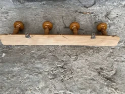 Patère ancienne, porte-manteau mural vintage en bois style bambou