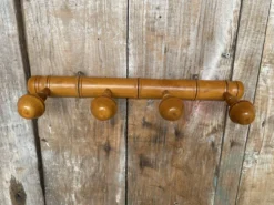 Patère ancienne, porte-manteau mural vintage en bois style bambou