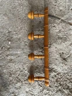 Patère ancienne, porte-manteau mural vintage en bois style bambou