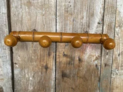 Patère ancienne, porte-manteau mural vintage en bois style bambou