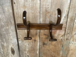 Patère ancienne, porte-manteau style Thonet, Baumann en bois courbé 1900