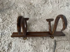 Patère ancienne, porte-manteau style Thonet, Baumann en bois courbé 1900